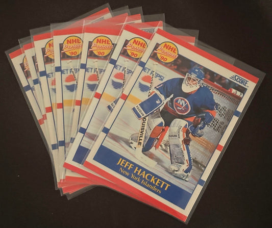 1990-91 Score #388 Jeff Hackett RC Rookie - Hockey Lot of 7