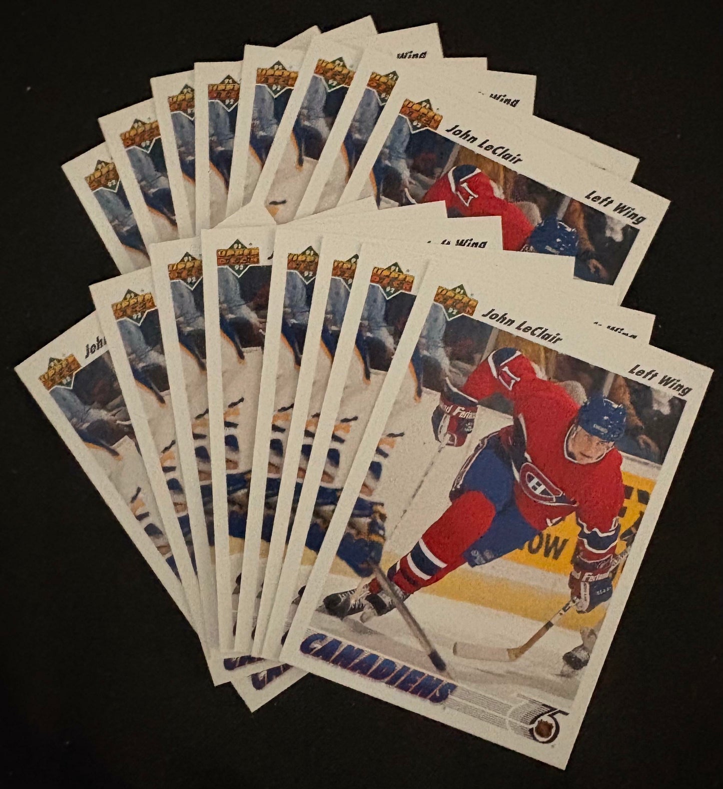 1991-92 Upper Deck #345 John LeClair  Rookie RC - Hockey Lot of 16