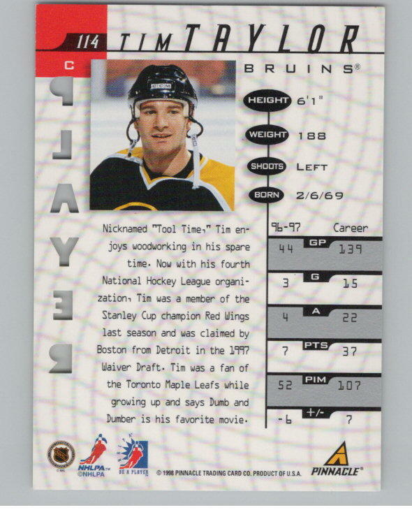 1997-98 Be A Player Tim Taylor Prismatic SP Die-Cut /100 Auto V106012