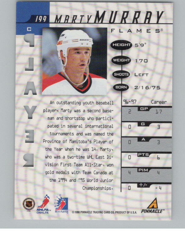 1997-98 Be A Player Marty Murray Prismatic SP Die-Cut /100 Auto V106017