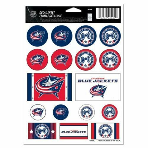 Wincraft Columbus Blue Jackets Vinyl Sticker Sheet, 5-Inchx7-Inch Hockey