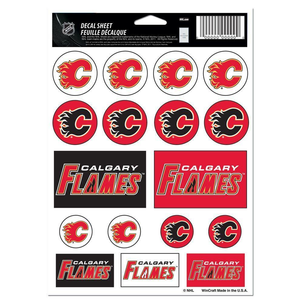 Wincraft NHL Calgary Flames Vinyl Sticker Sheet, 5-Inchx7-Inch Hockey