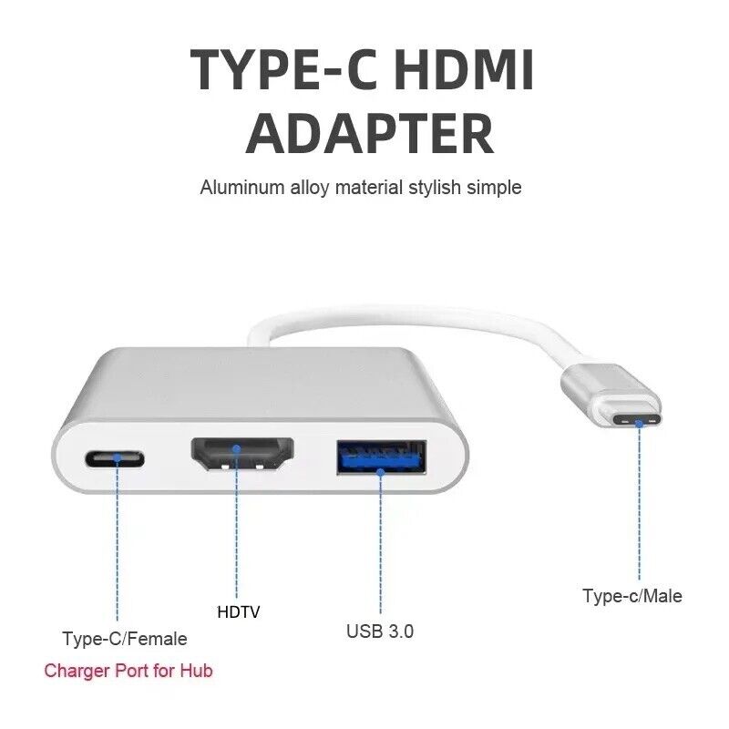 3 in 1 USB-C Multi-Function 100W Plug Play & Docking Station - PD,HDTV,USB