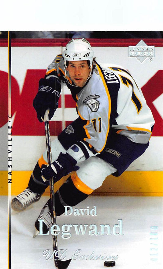 2007-08 Upper Deck Exclusives Parallel #13 David Legwand MINT Hockey NHL 12/100 Predators Image 1