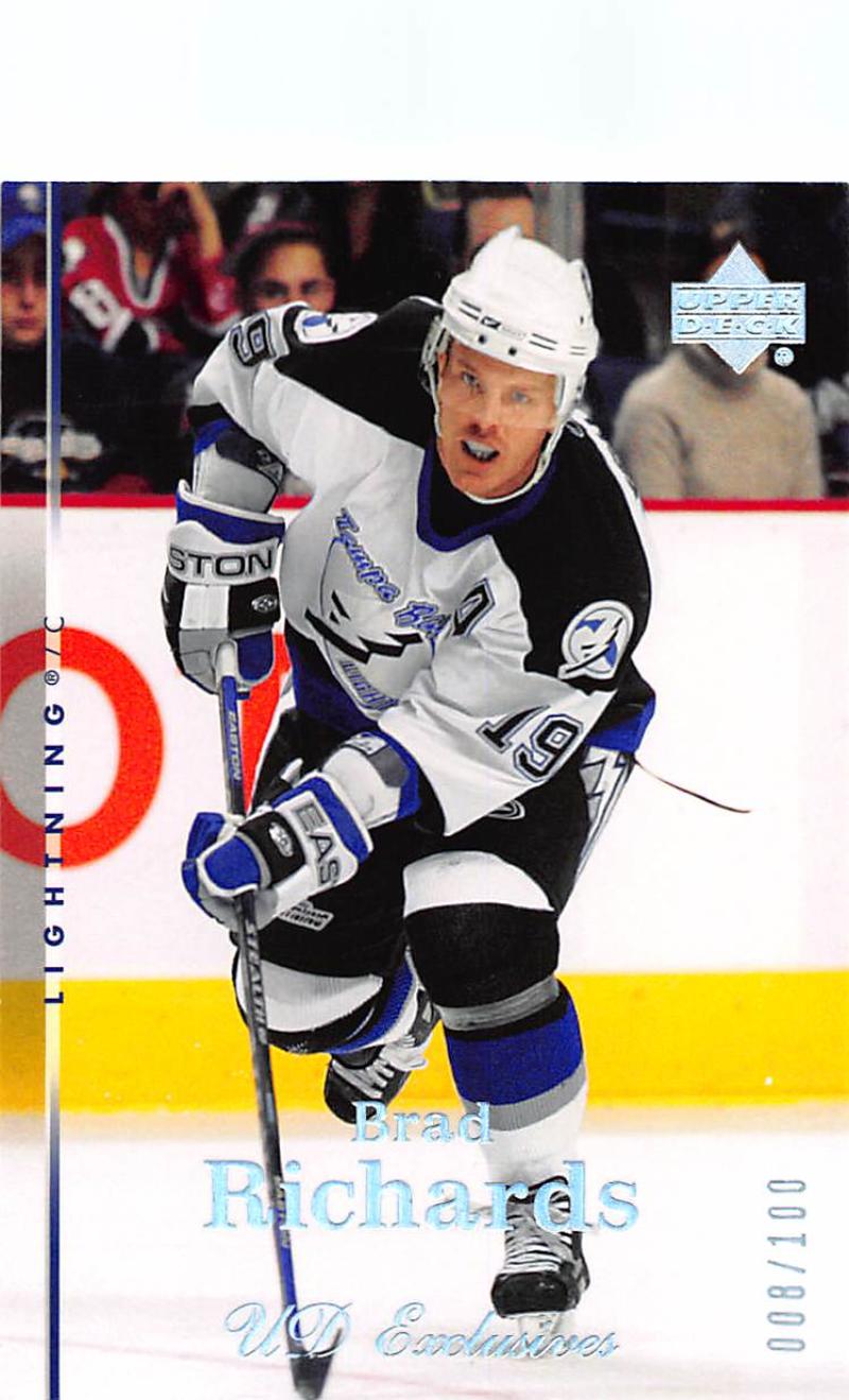 2007-08 Upper Deck Exclusives Parallel #180 Brad Richards MINT Hockey NHL 8/100 Lightning Image 1