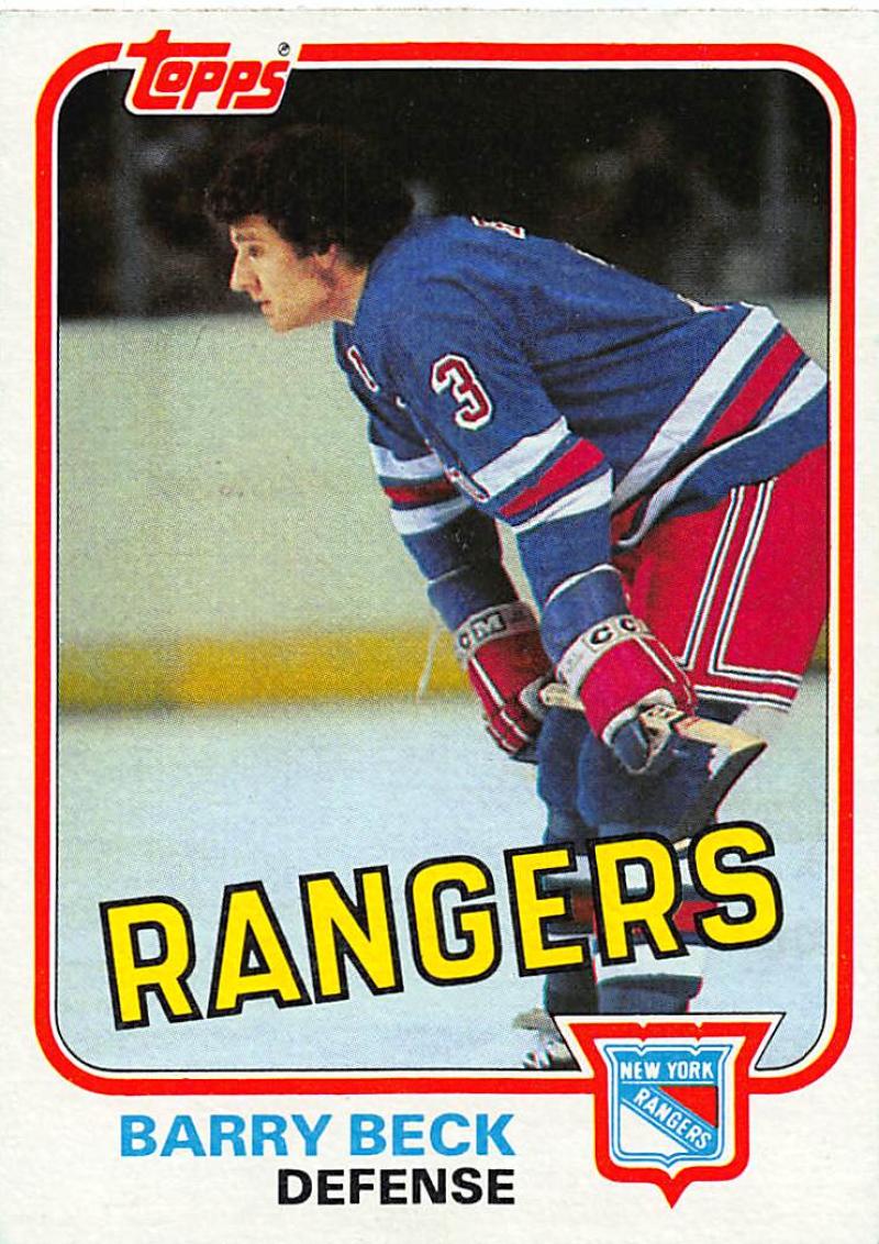 1981-82 Topps #3 Barry Beck NM-MT Hockey NHL NY Rangers Image 1