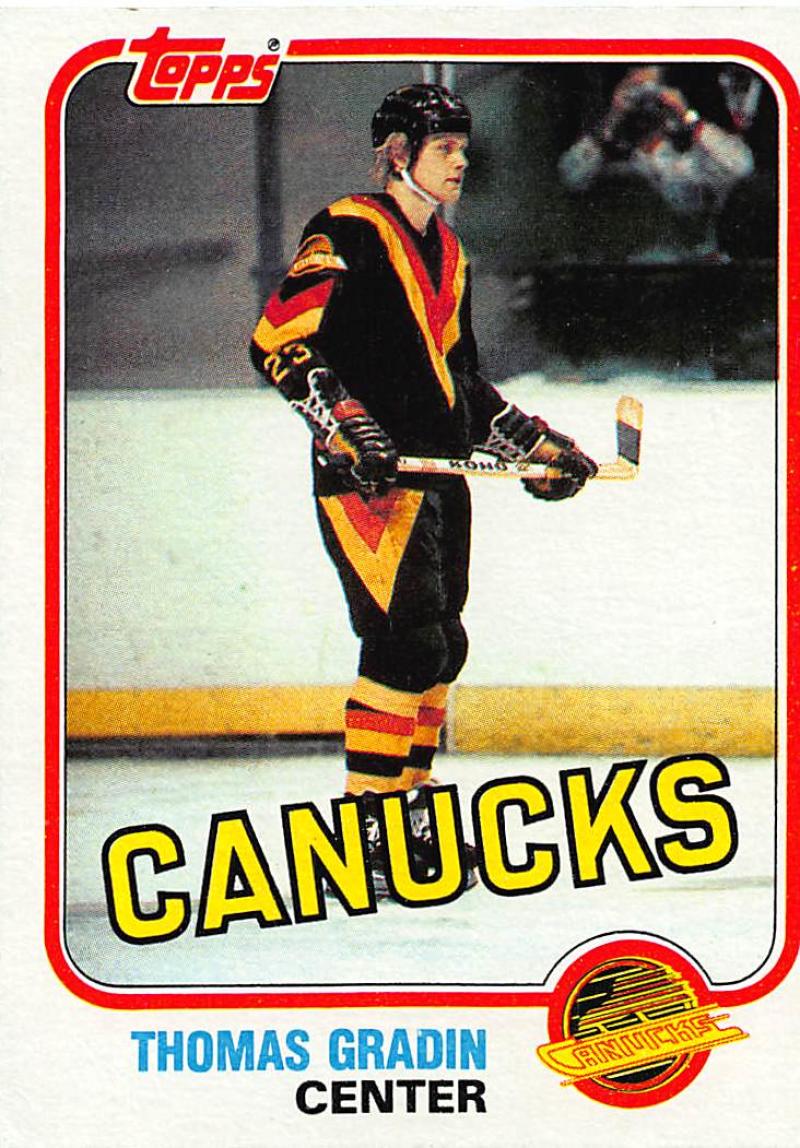 1981-82 Topps #15 Thomas Gradin NM-MT Hockey NHL Canucks Image 1