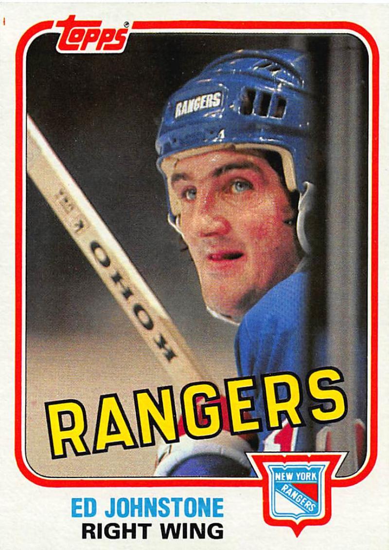 1981-82 Topps #E99 Ed Johnstone NM-MT Hockey NHL NY Rangers Image 1