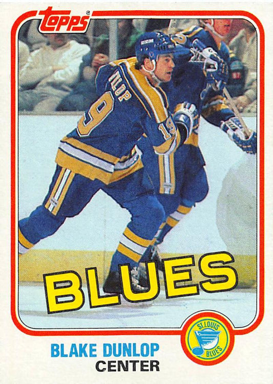 1981-82 Topps #W117 Blake Dunlop NM-MT Hockey NHL Blues