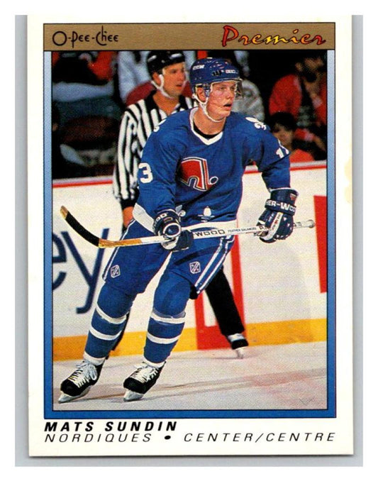 1990-91 OPC Premier #114 Mats Sundin NM-MT Hockey NHL RC Rookie Nordiques 02714