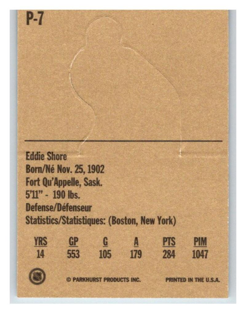 1994-95 Parkhurst Missing Link Pop-Ups #P7 Eddie Shore NM-MT Hockey NHL 02769 Image 2