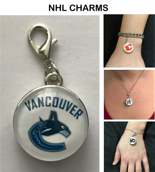 Vancouver Canucks NHL Clip Charm for Bracelets, Necklaces, etc. Image 1