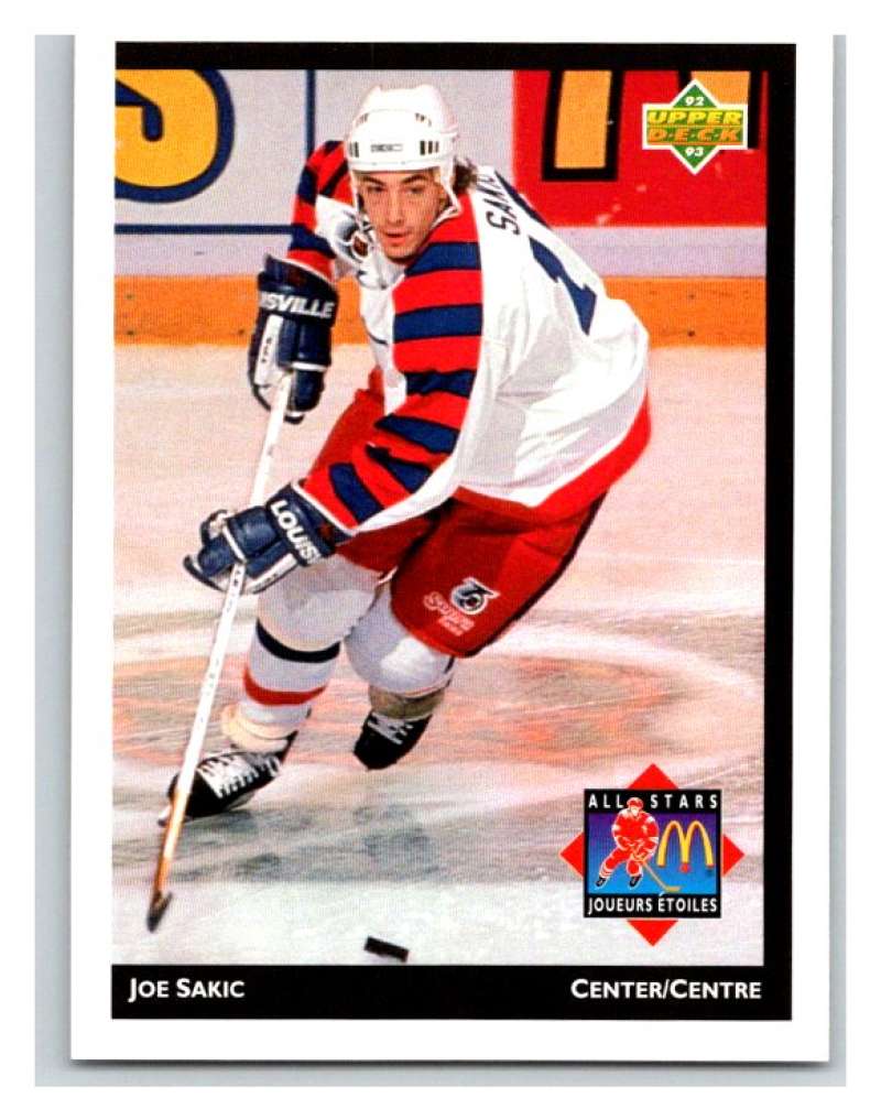 (HCW) 1992-93 McDonald's Upper Deck #26 Joe Sakic Nordiques Mint NHL Image 1