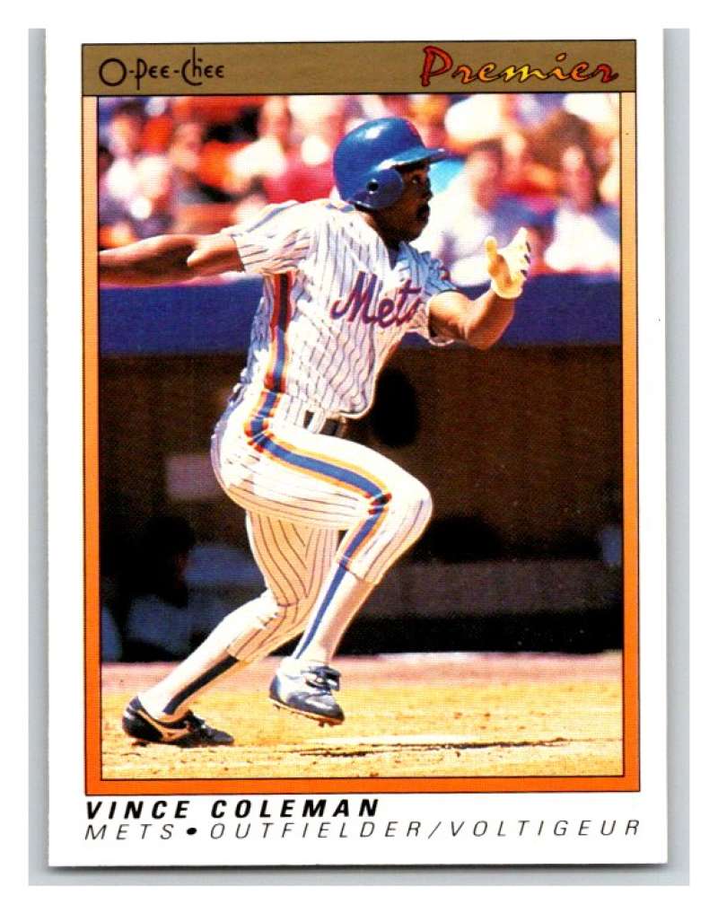 1991 O-Pee-Chee Premeir #25 Vince Coleman Mets MLB Mint Image 1