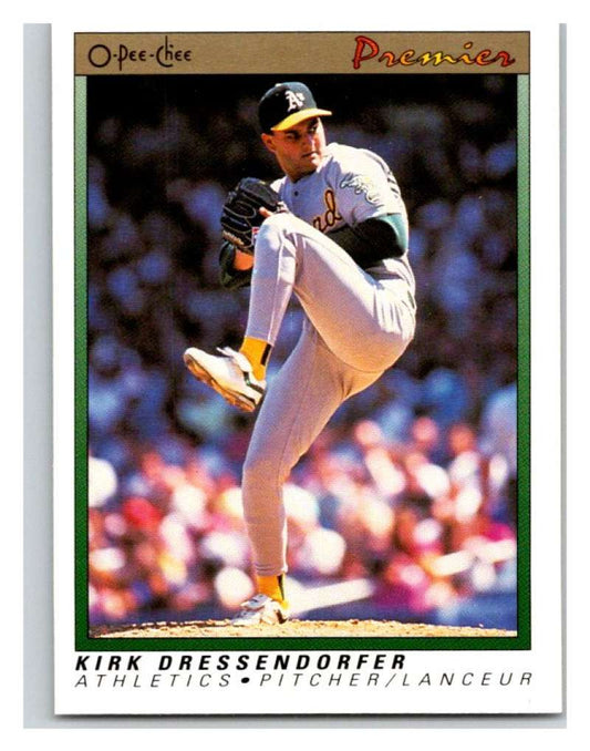 1991 O-Pee-Chee Premeir #36 Kirk Dressendorfer RC Rookie Athletics MLB Mint