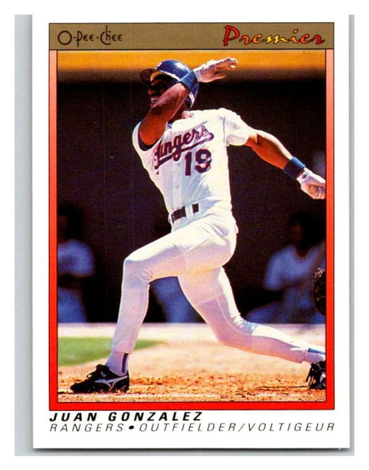 1991 O-Pee-Chee Premeir #54 Juan Gonzalez Rangers MLB Mint