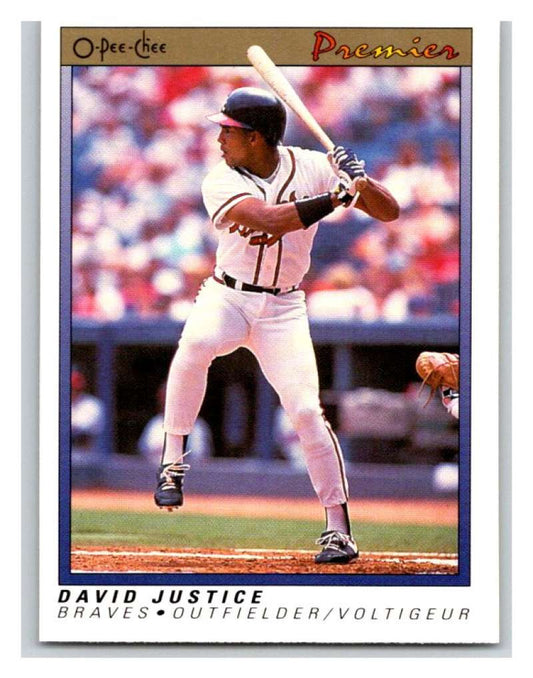 1991 O-Pee-Chee Premeir #70 David Justice Braves MLB Mint