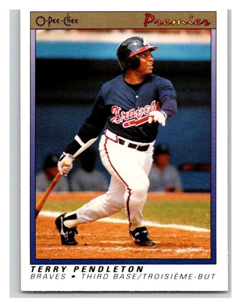1991 O-Pee-Chee Premeir #95 Terry Pendleton Braves MLB Mint Image 1