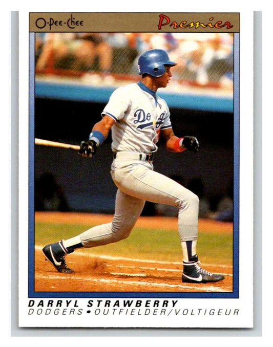 1991 O-Pee-Chee Premeir #117 Darryl Strawberry Dodgers MLB Mint