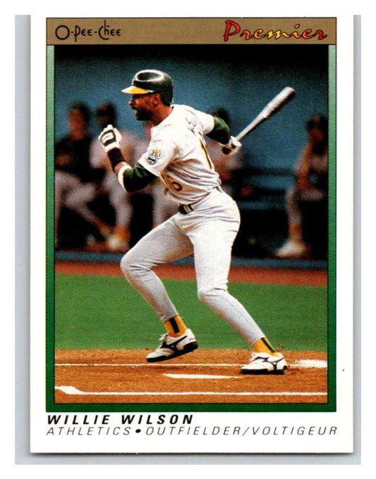 1991 O-Pee-Chee Premeir #129 Willie Wilson Athletics MLB Mint