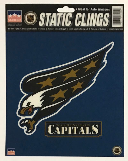 Washington Capitals 6"x6" NHL Static Clings for inside of car windows or glass Image 1