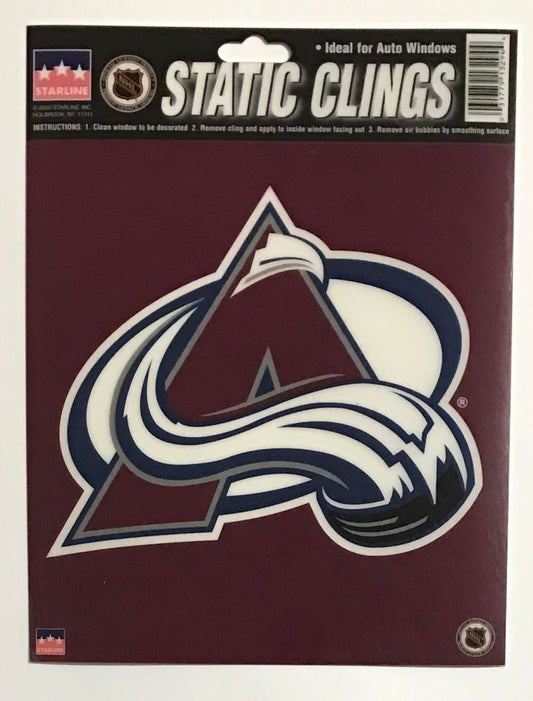 Colorado Avalanche 6"x6" NHL Static Clings for inside of car windows or glass Image 1