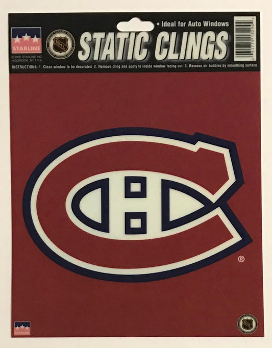 Montreal Canadiens 6"x6" NHL Static Clings for inside of car windows or glass Image 1