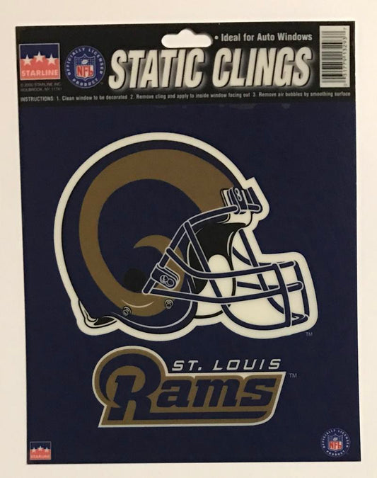 St. Louis Rams 6"x6" NFL Static Clings for inside of car windows or glass Image 1