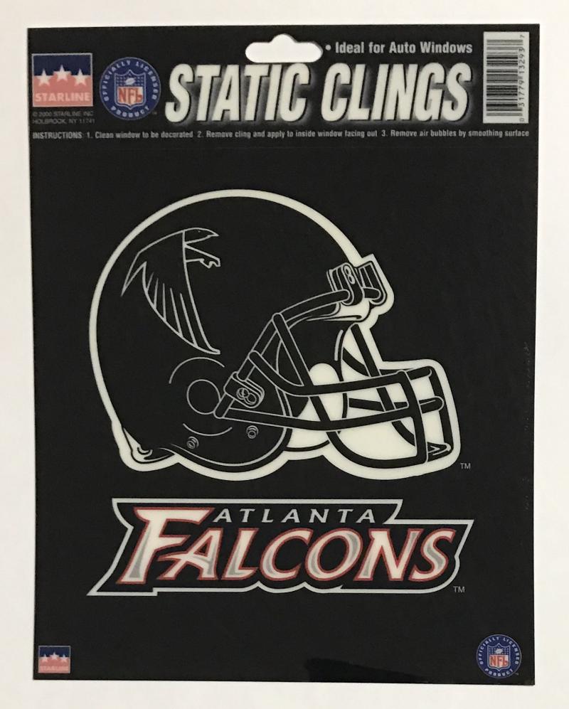 Atlanta Falcons 6"x6" NFL Static Clings for inside of car windows or glass Image 1