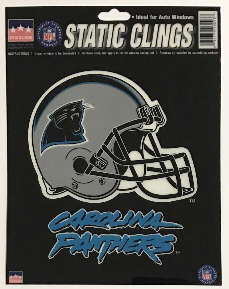 Carolina Panthers 6"x6" NFL Static Clings for inside of car windows or glass Image 1