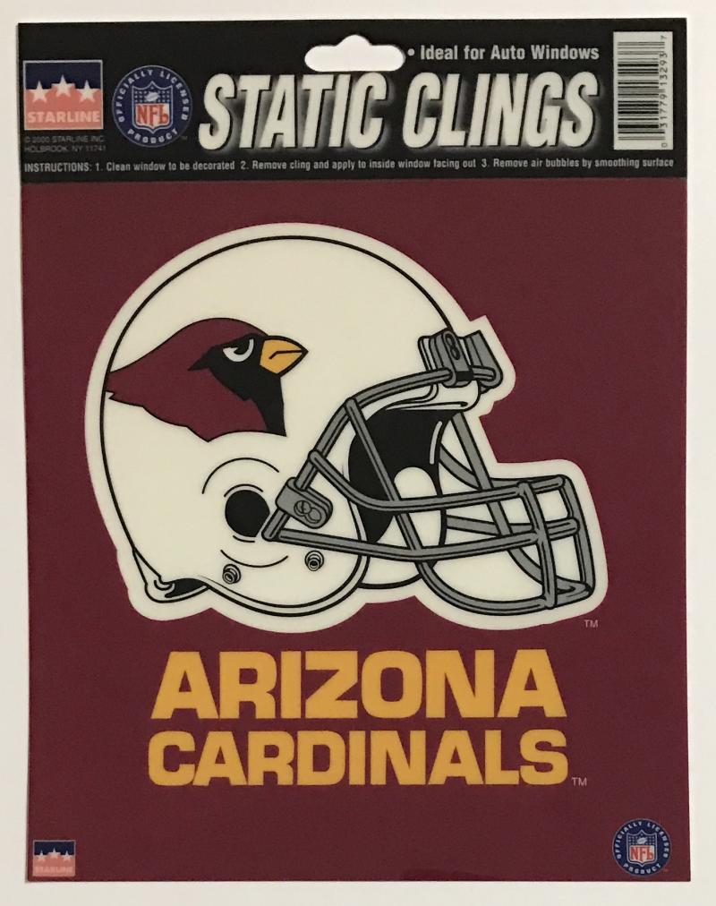 Arizona Cardinals 6"x6" NFL Static Clings for inside of car windows or glass Image 1
