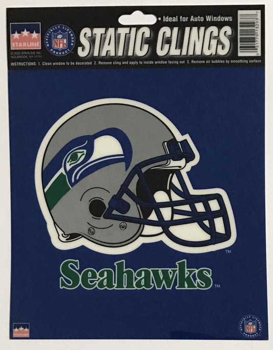 Seattle Seahawks 6"x6" NFL Static Clings for inside of car windows or glass