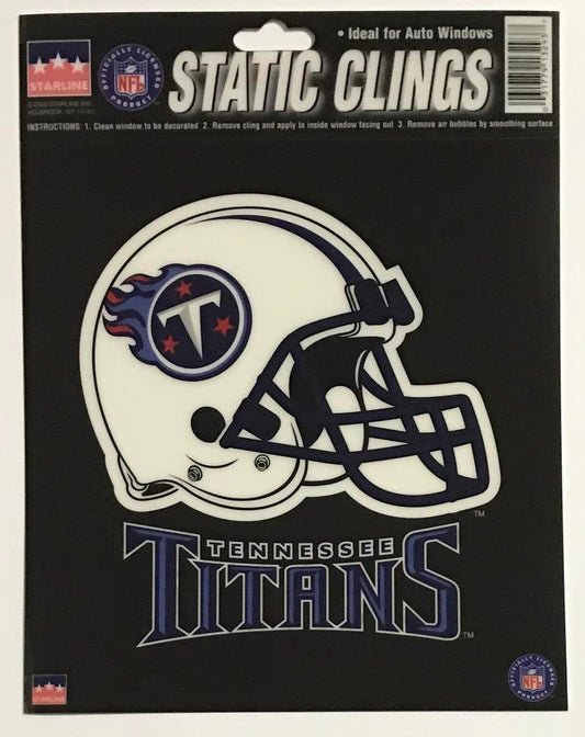 Tennessee Titans 6"x6" NFL Static Clings for inside of car windows or glass Image 1