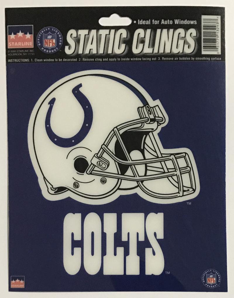 Indianapolis Colts 6"x6" NFL Static Clings for inside of car windows or glass Image 1