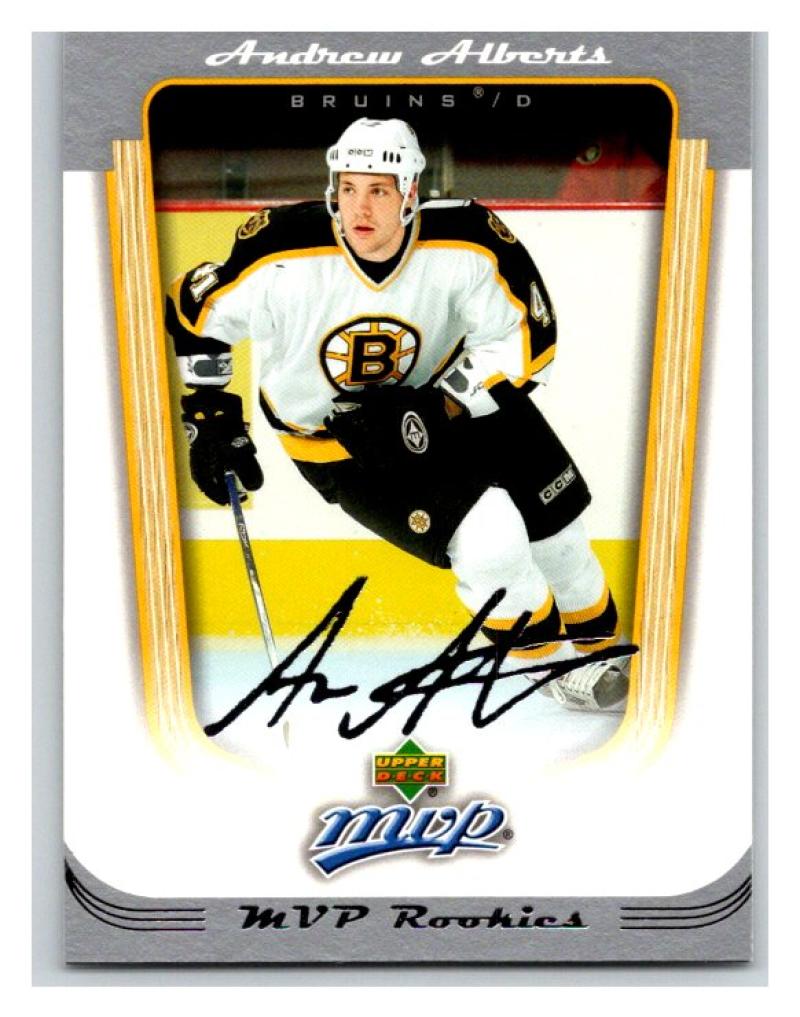 2005-06 Upper Deck MVP #433 Andrew Alberts MINT Hockey NHL Rookie Bruins 02880 Image 1