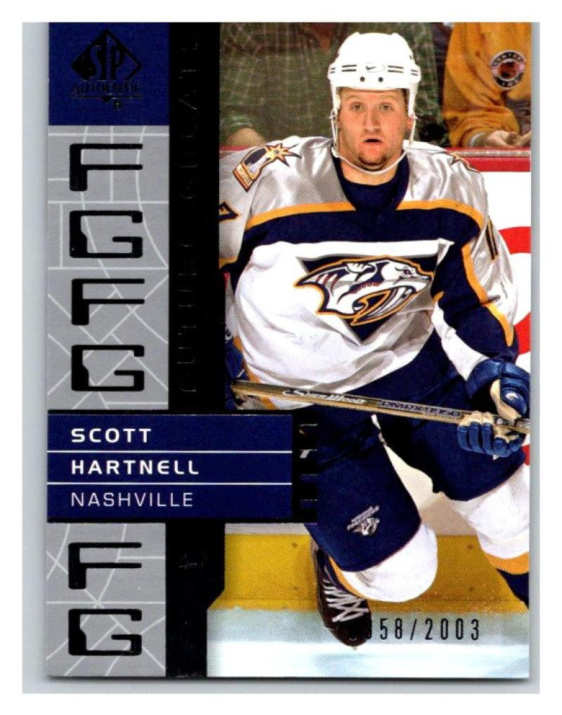 2002-03 SP Authentic #121 Scott Hartnell MINT Hockey NHL 958/2003 UD 02897
