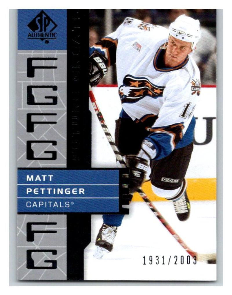 2002-03 SP Authentic #135 Matt Pettinger MINT Hockey NHL 1931/2003 UD 02902