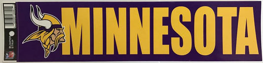 (HCW) Minnesota Vikings 3" x 12" Bumper Strip NFL Football Sticker Decal Image 1
