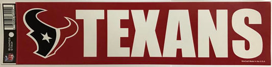 (HCW) Houston Texans 3" x 12" Bumper Strip NFL Football Sticker Decal Image 1