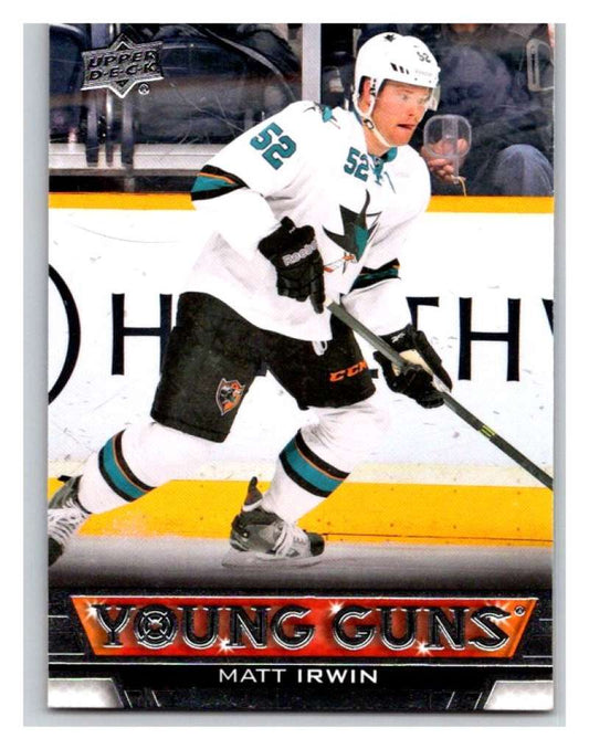 (HCW) 2013-14 Upper Deck #496 Matthew Irwin RC Rookie Sharks YG 02958 Image 1