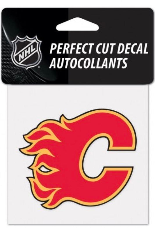 (HCW) Calgary Flames Perfect Cut Color 4"x4" NHL Licensed Decal Sticker Image 1