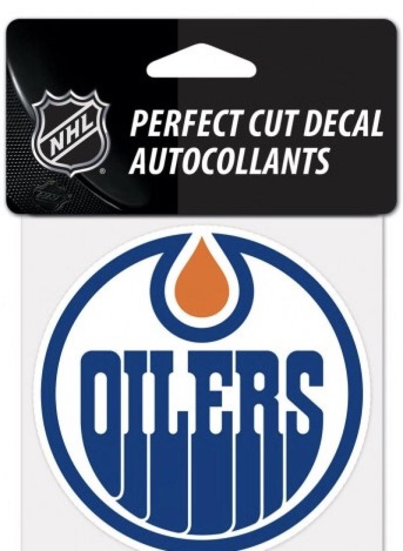 (HCW) Edmonton Oilers Perfect Cut Color 4"x4" NHL Licensed Decal Sticker Image 1