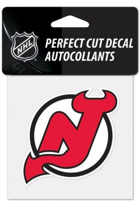 (HCW) New Jersey Devils Perfect Cut Color 4"x4" NHL Licensed Decal Sticker Image 1