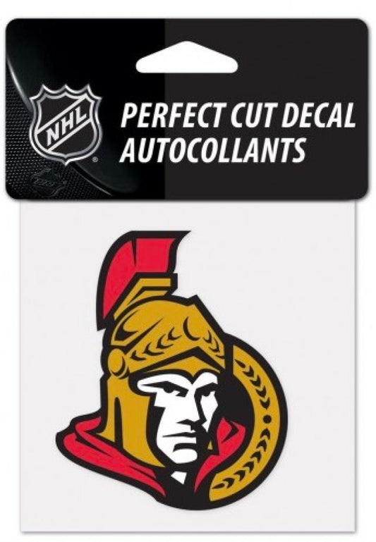 (HCW) Ottawa Senators Perfect Cut Color 4"x4" NHL Licensed Decal Sticker Image 1
