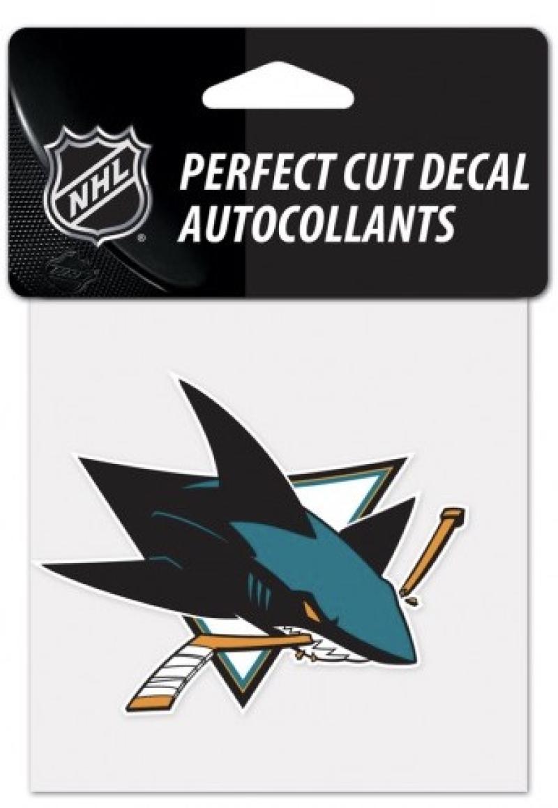 (HCW) San Jose Sharks Perfect Cut Color 4"x4" NHL Licensed Decal Sticker Image 1
