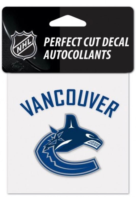 (HCW) Vancouver Canucks Perfect Cut Color 4"x4" NHL Licensed Decal Sticker Image 1