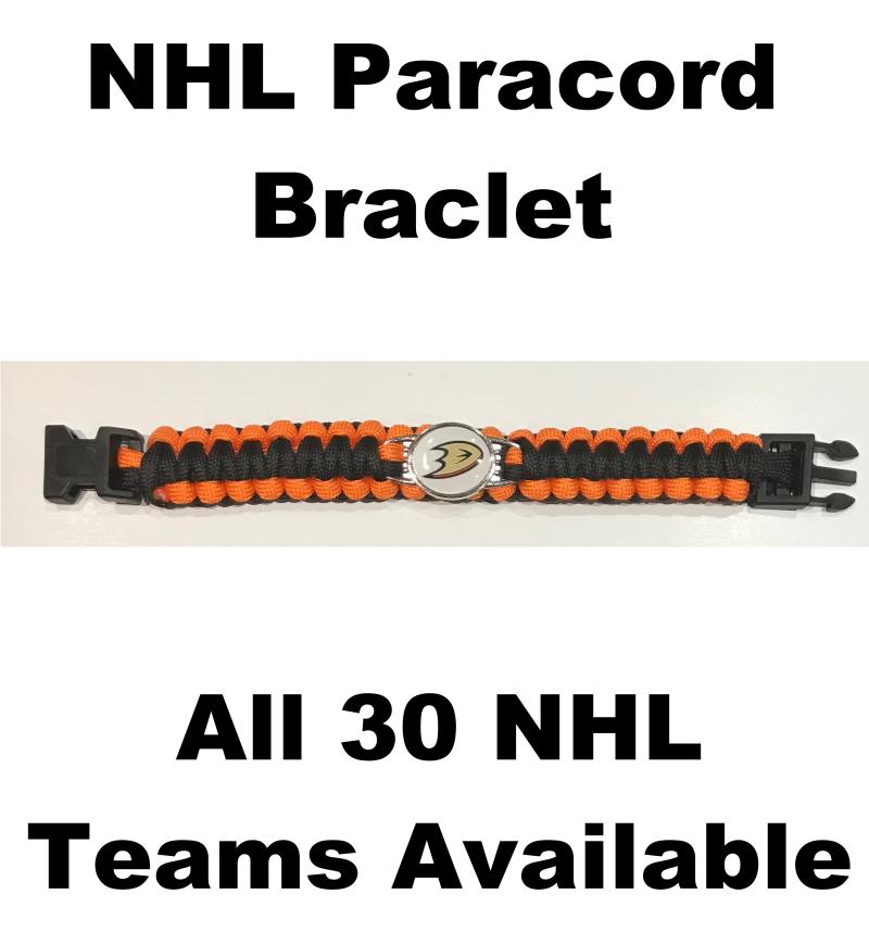 (HCW) Anaheim Ducks NHL Hockey Logo Paracord 8" Bracelet - New in Package Image 1