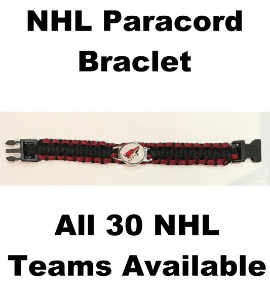 (HCW) Arizona Coyotes NHL Hockey Logo Paracord 8" Bracelet - New in Package Image 1