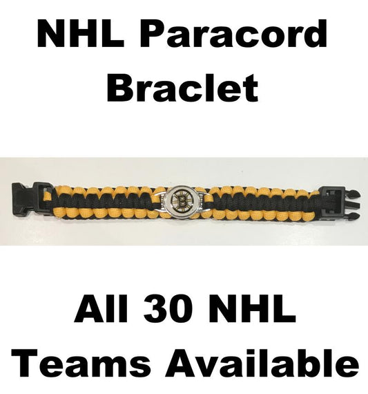 (HCW) Boston Bruins NHL Hockey Logo Paracord 8" Bracelet - New in Package Image 1