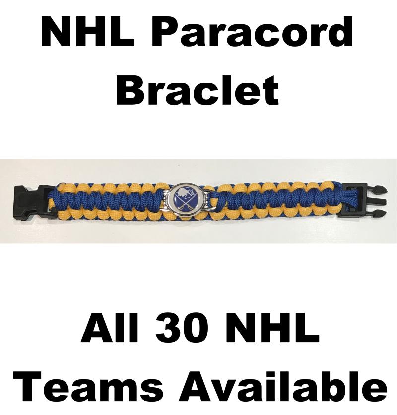 (HCW) Buffalo Sabres NHL Hockey Logo Paracord 8" Bracelet - New in Package Image 1